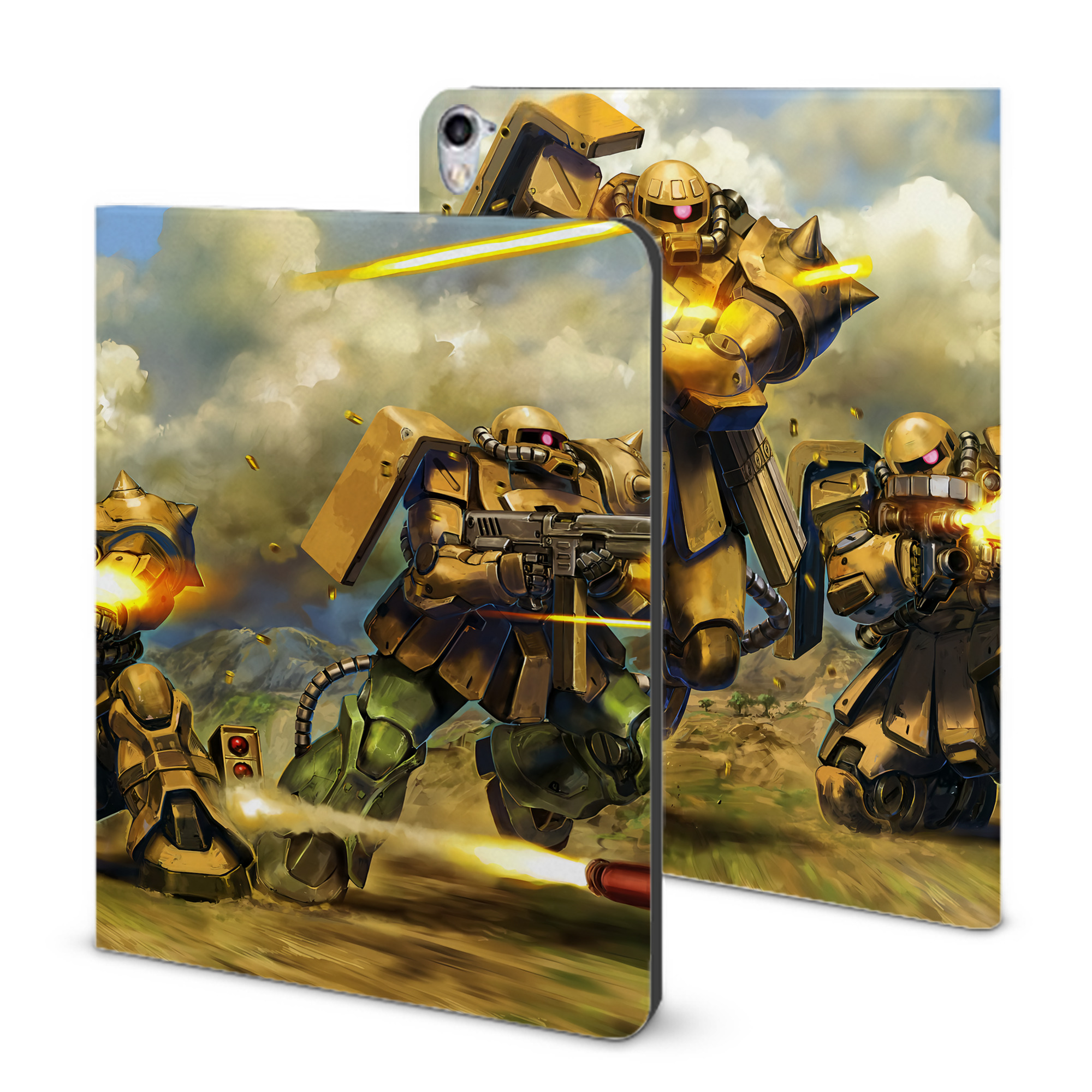 （画像用） 機動戦士ガンダム Mobile Suit Gundam IPad ケース ブック型 PUレザー TPU 耐衝撃 軽量 薄型 ペン収納なし 全面保護 IPad 各モデル対応